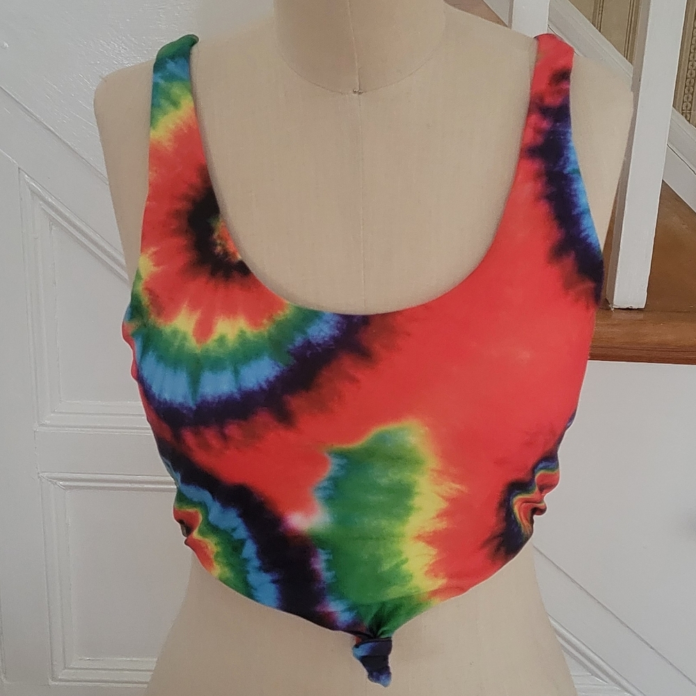 ZAFUL Tie Dye Bathing Suit Top Size  6 Brand New